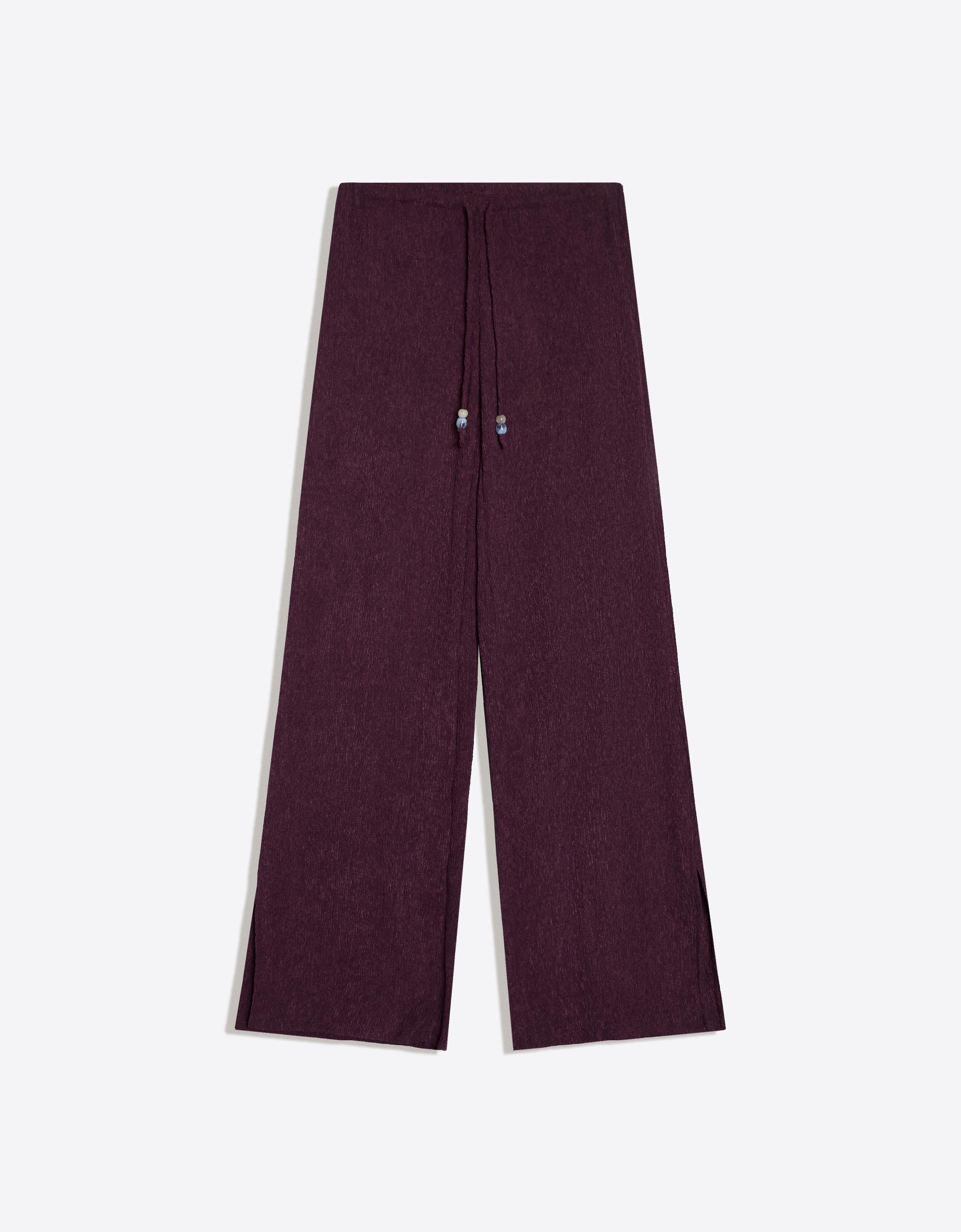 Wide-leg trousers with elasticated waist — Violet