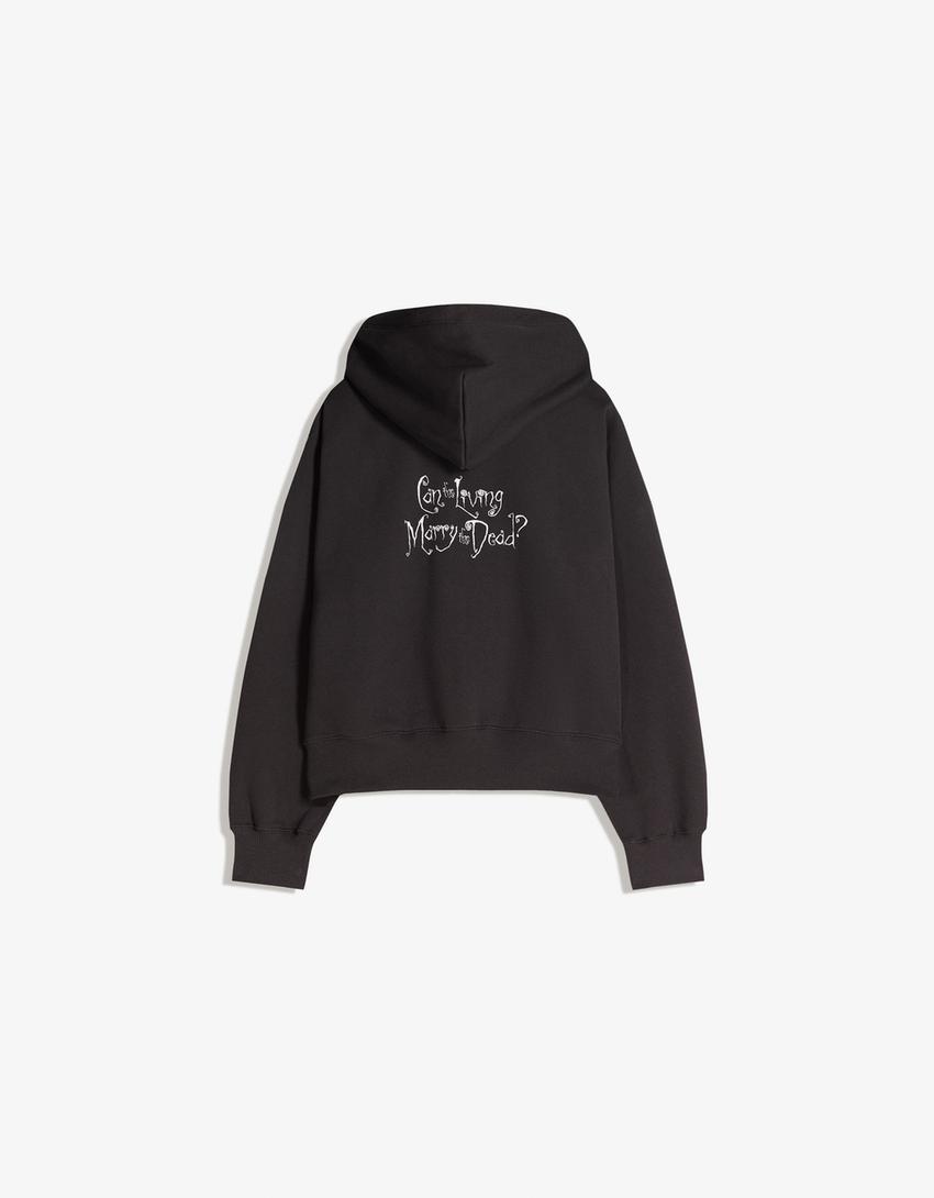 Sudadera Corpse Bride capucha print-Gris oscuro