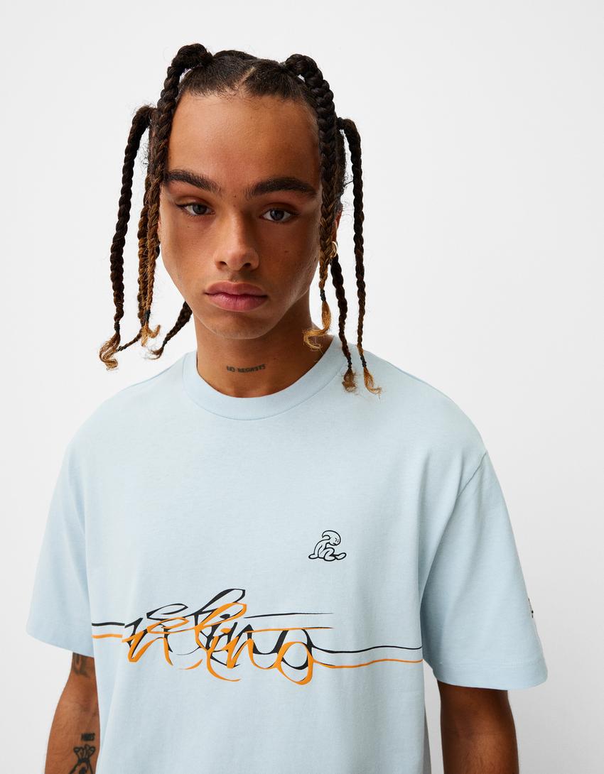 Bershka X El NiÑo Boxy Fit T Shirt Men Bershka