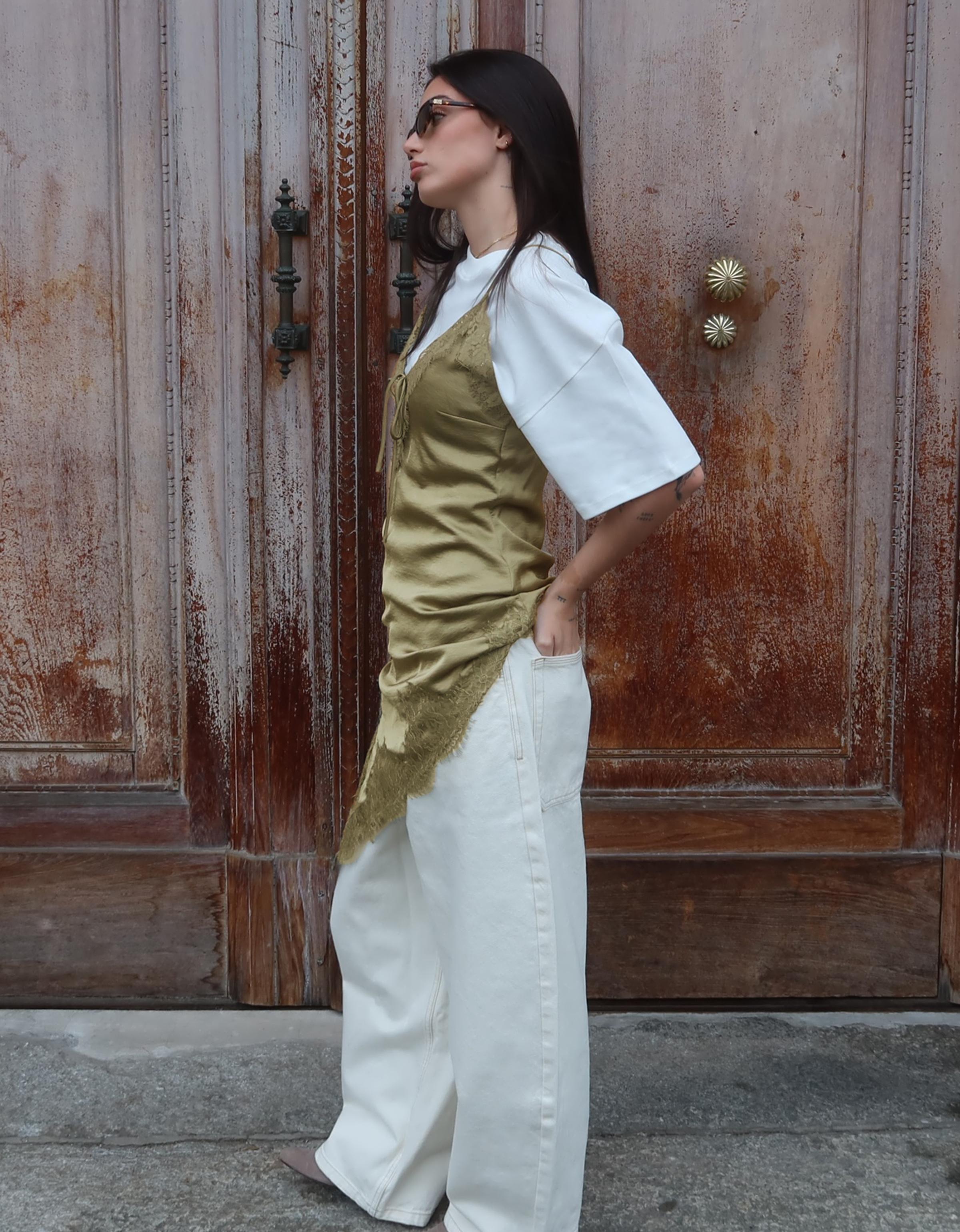 Asimetrik saten mini elbise - Görsel 30