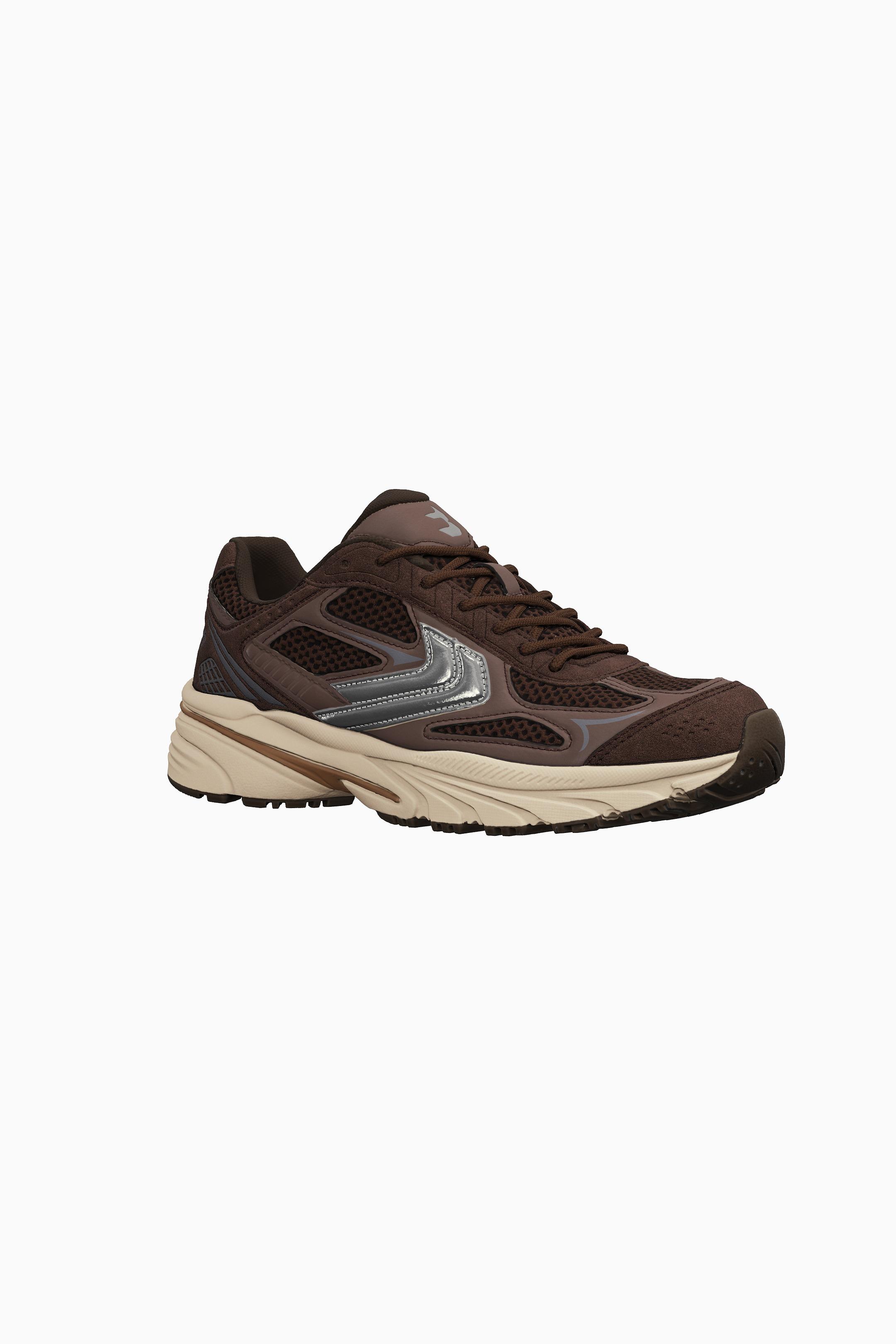 Pantofi sport cu elemente multiple-Ciocolată-5