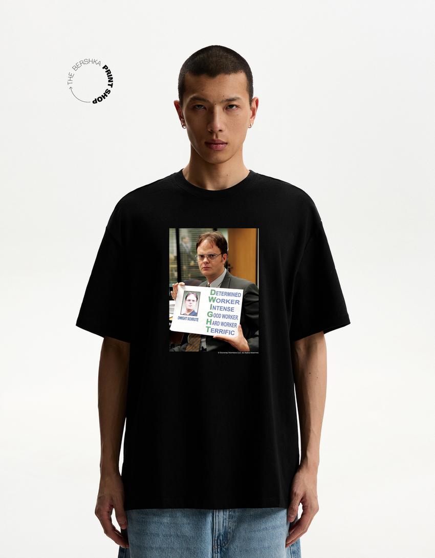Camiseta The Office de manga curta-Preto