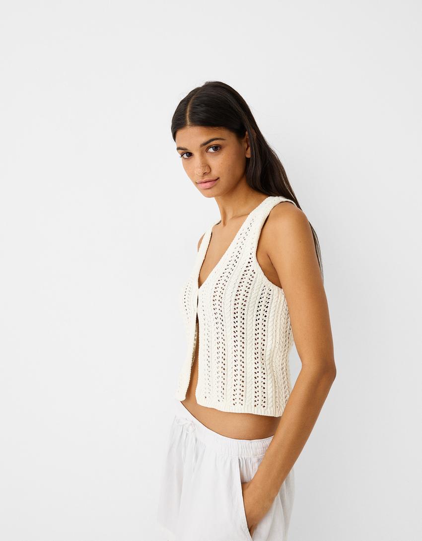 جاكيت فيست كروشيه ريفي-كريمي-2