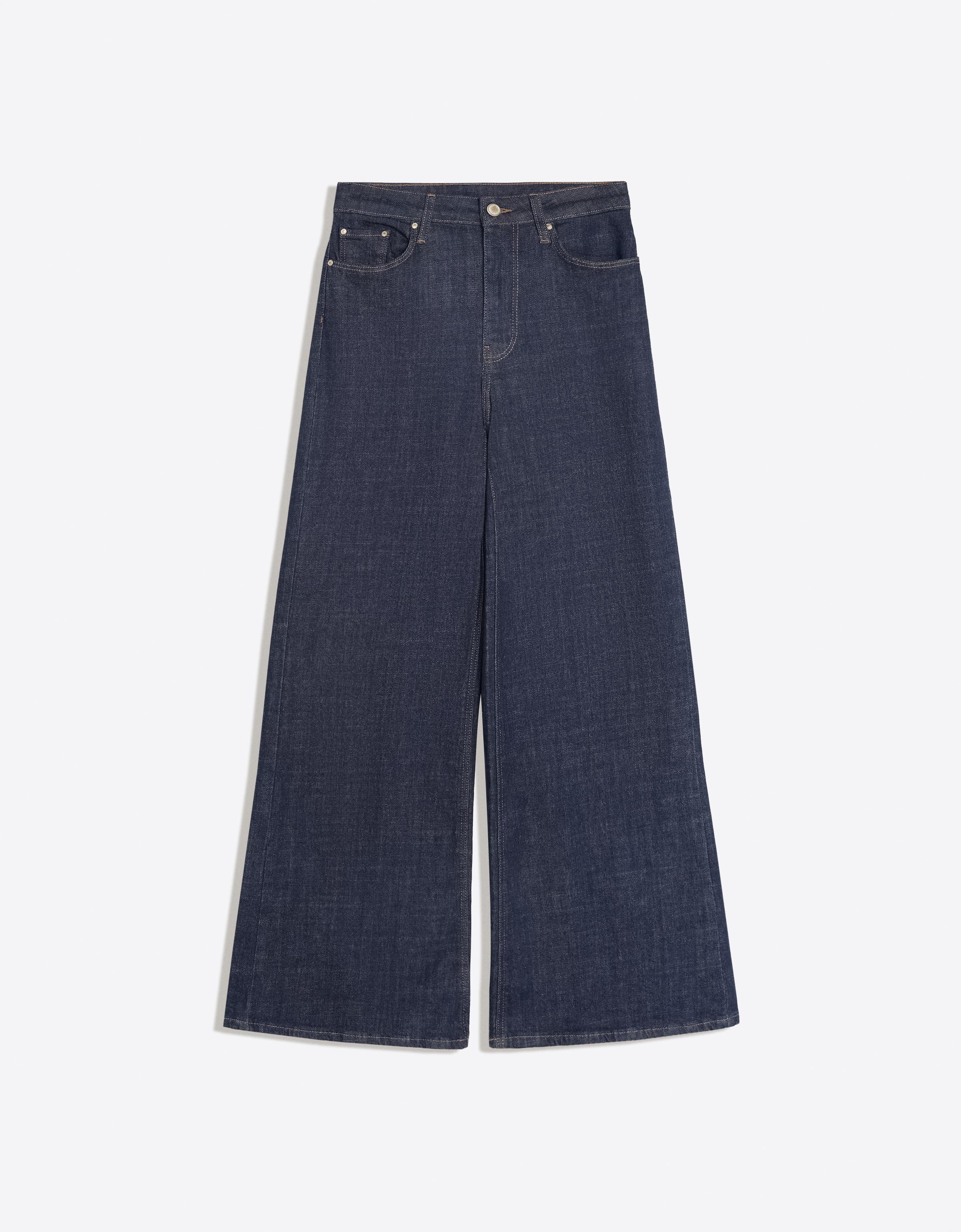 High-waist wide-leg jeans — Navy