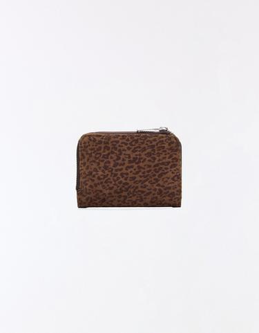 Studded animal print coin purse — Brown 3