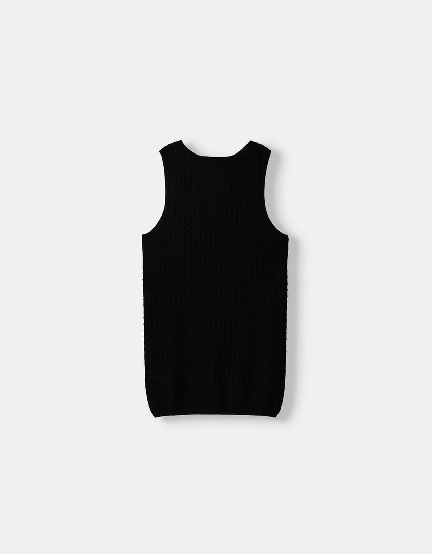 تيشيرت محاك بحمالات-أسود-5