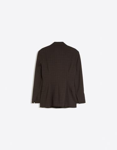 Tailored check blazer — Brown 7
