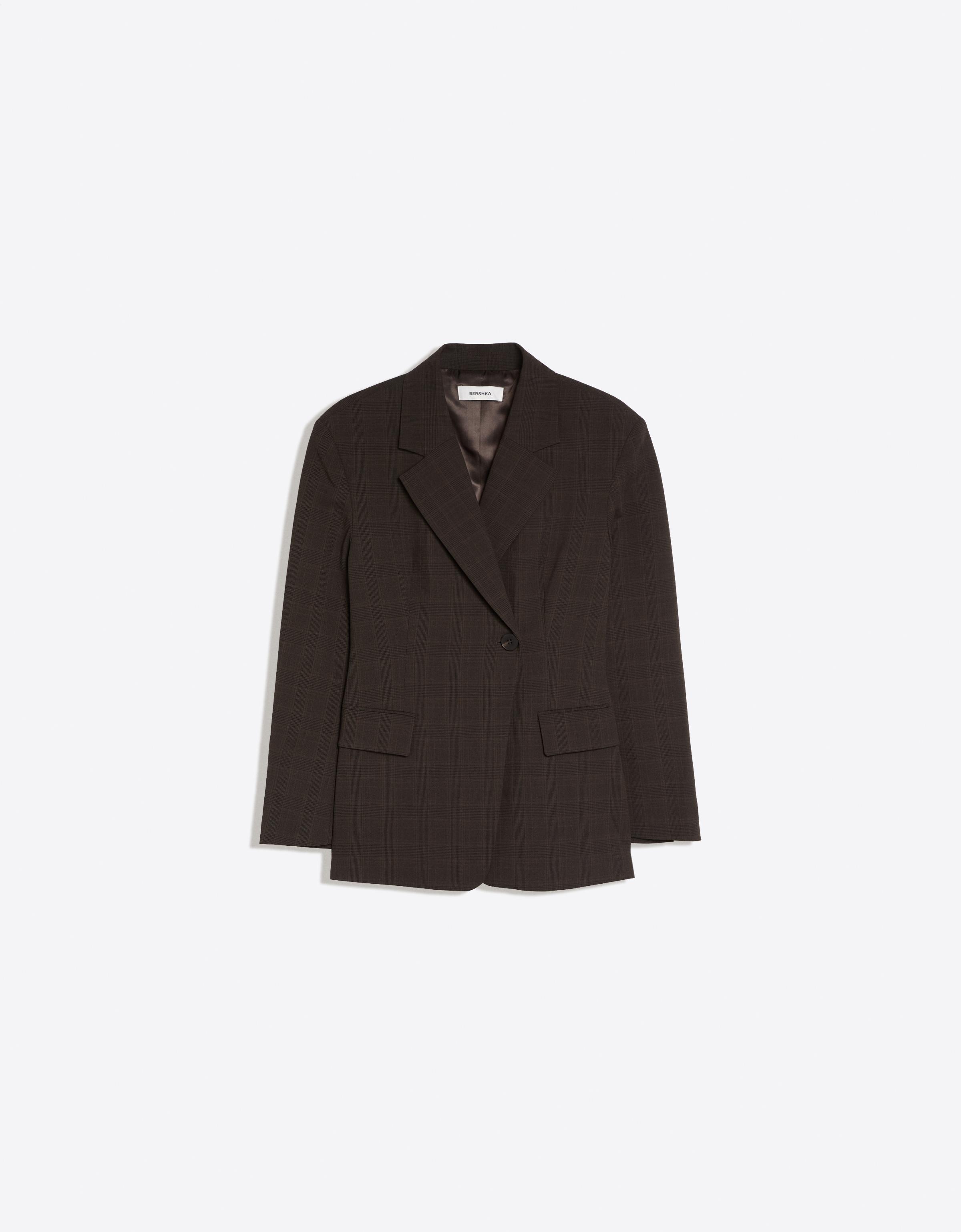 Tailored check blazer — Brown
