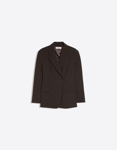 Tailored check blazer — Brown 6