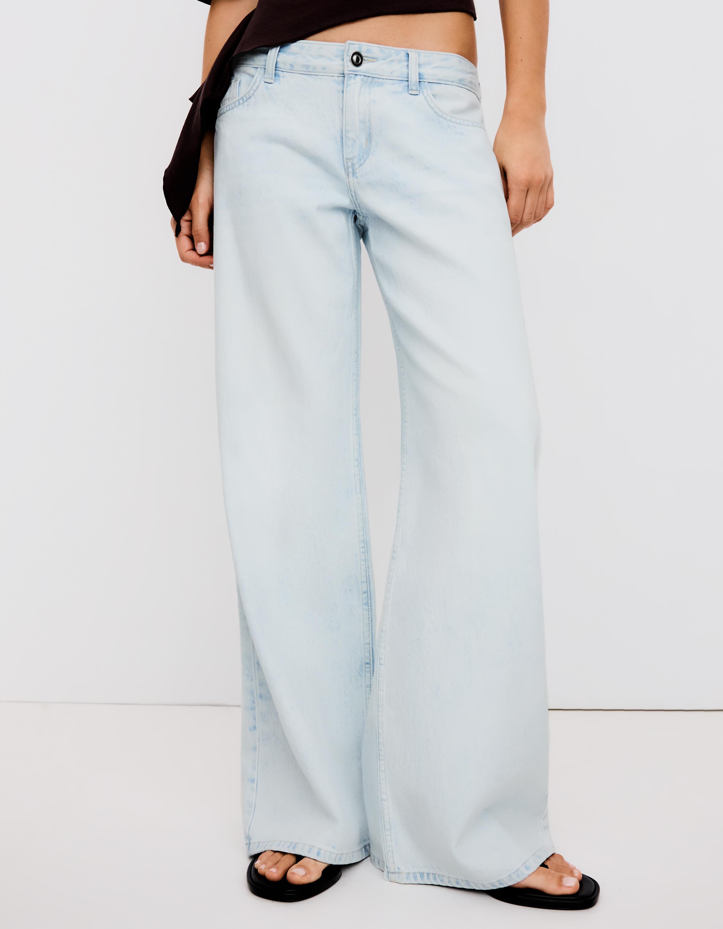 Geniş paça düşük bel jean - Görsel 87