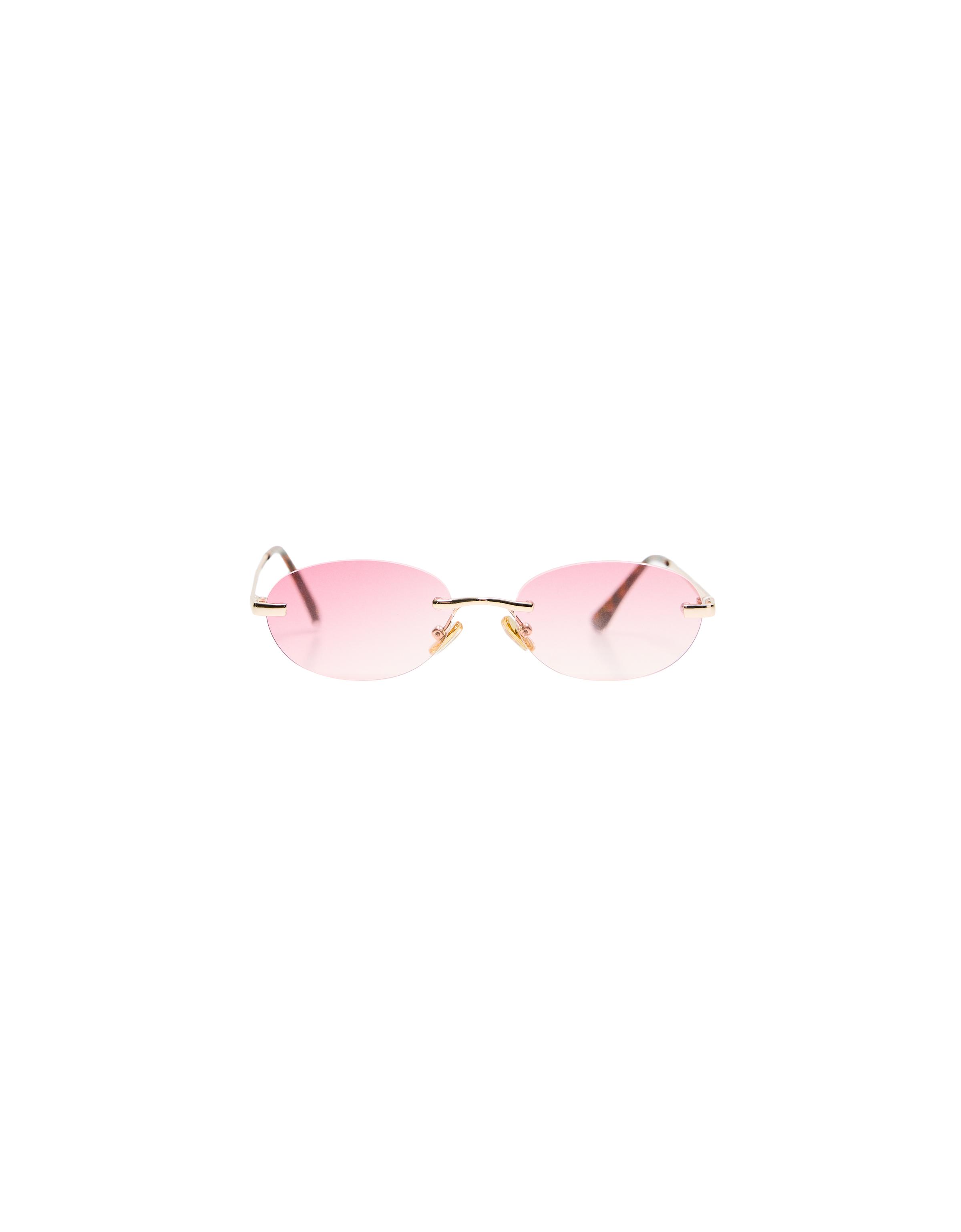 Rimless oval sunglasses — Pink