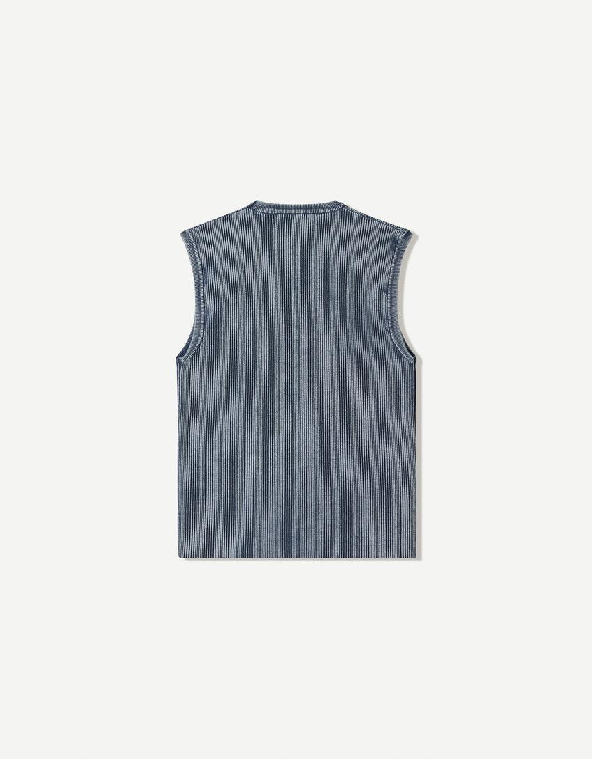 Délavé gilet-Gewassen blauw-5