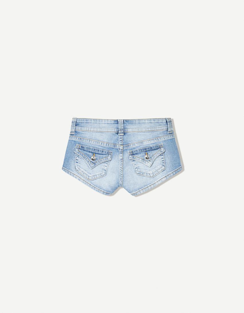 Mini denim shorts-Light blue
