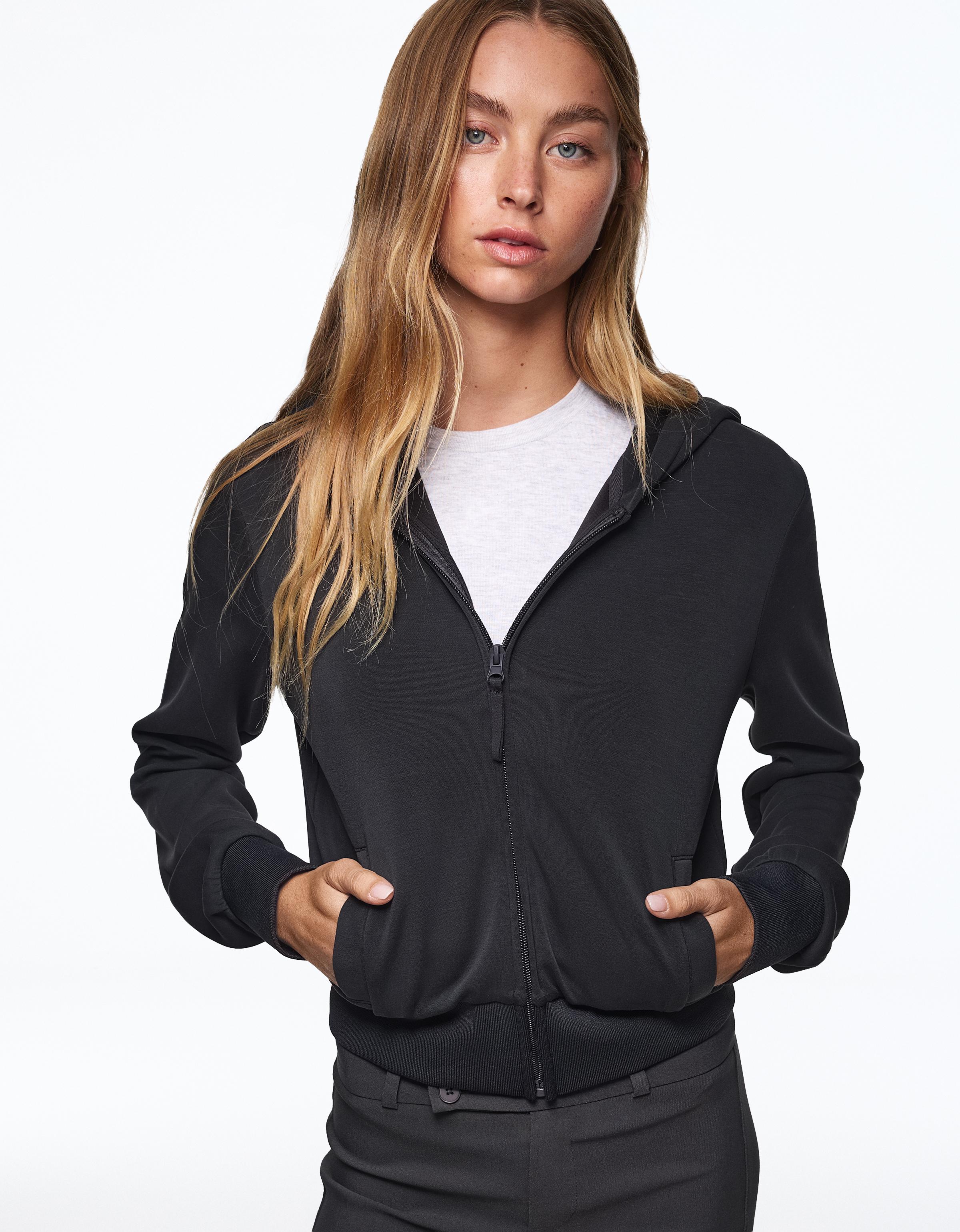 Sudadera Capucha Cremallera Mujer L Gris Oscuro
