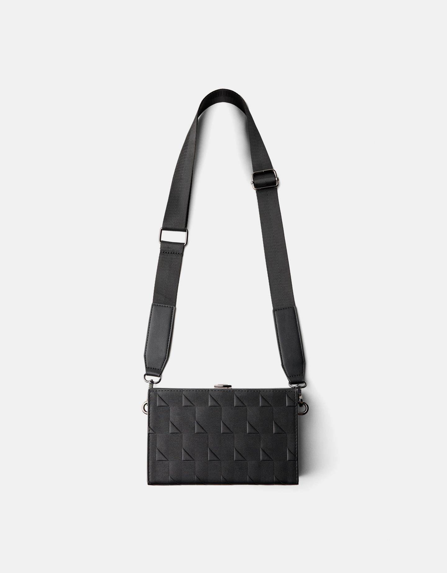 Bershka Borsa Minaudiere Rigida Uomo Nero