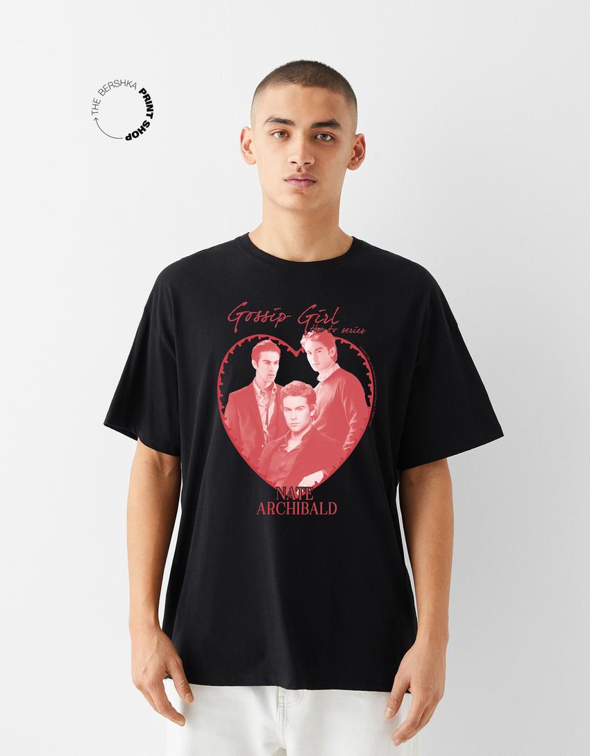 Gossip Girl short sleeve T-shirt-Black-1