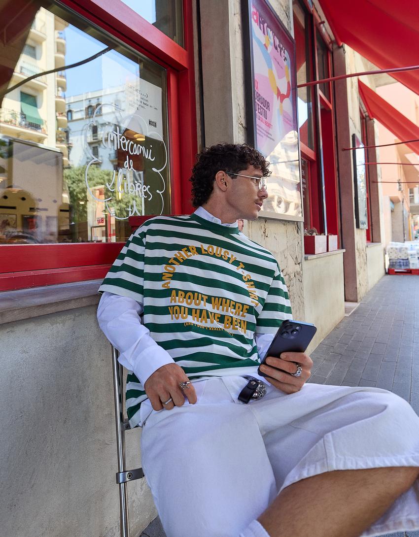 Short sleeve T-shirt with print-Green