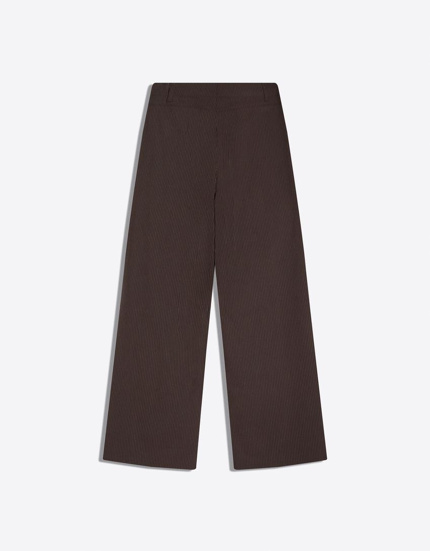 Geniş paça pantolon-Kahverengi