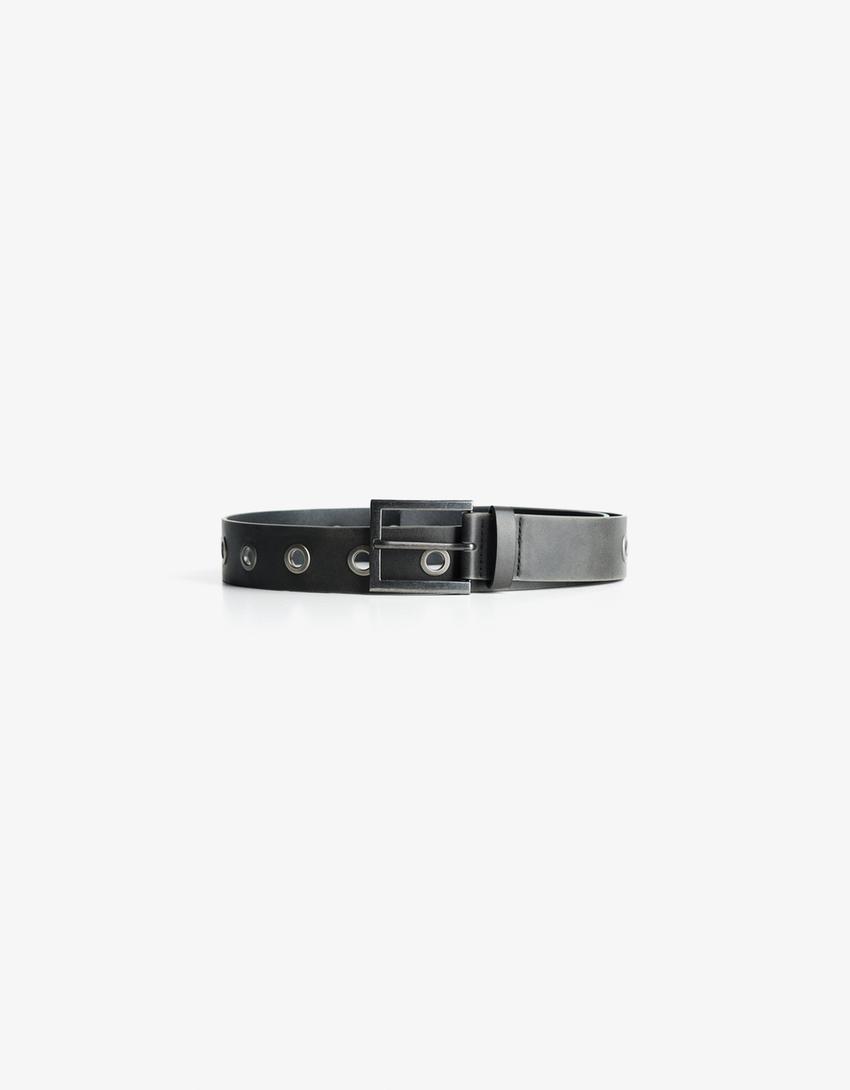 Riem met eyelets-Zwart