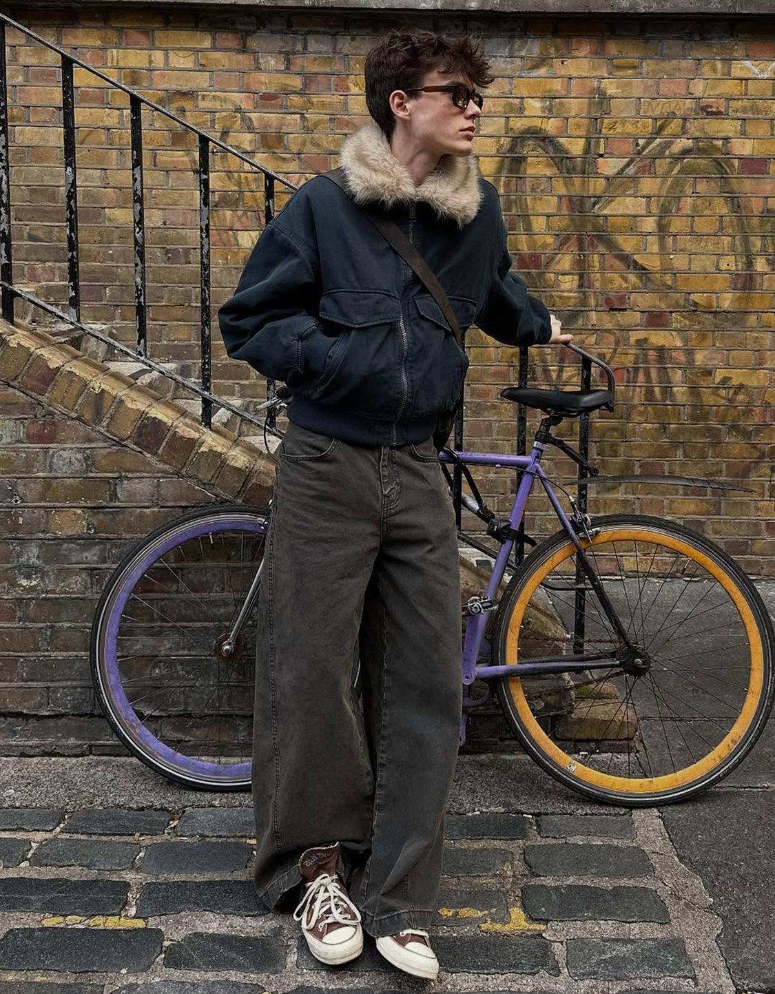 Jacke mit Kunstfellkragen