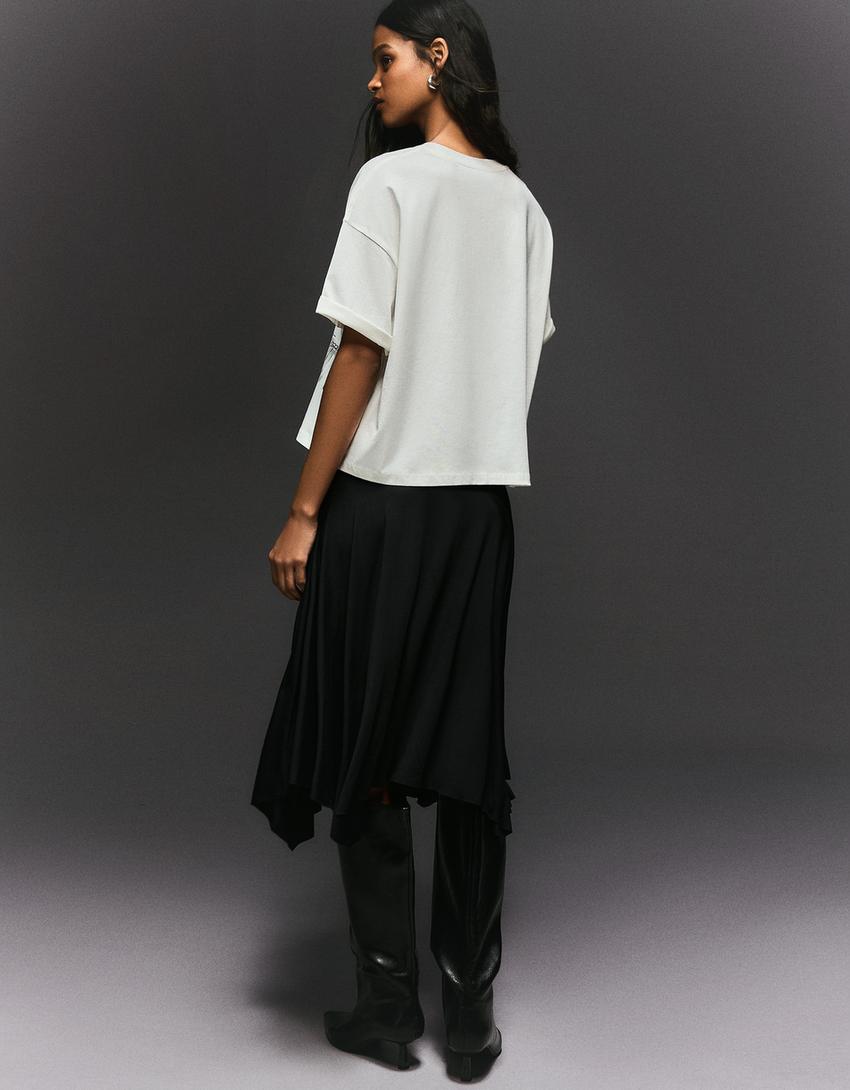 Short sleeve print T-shirt-Off white