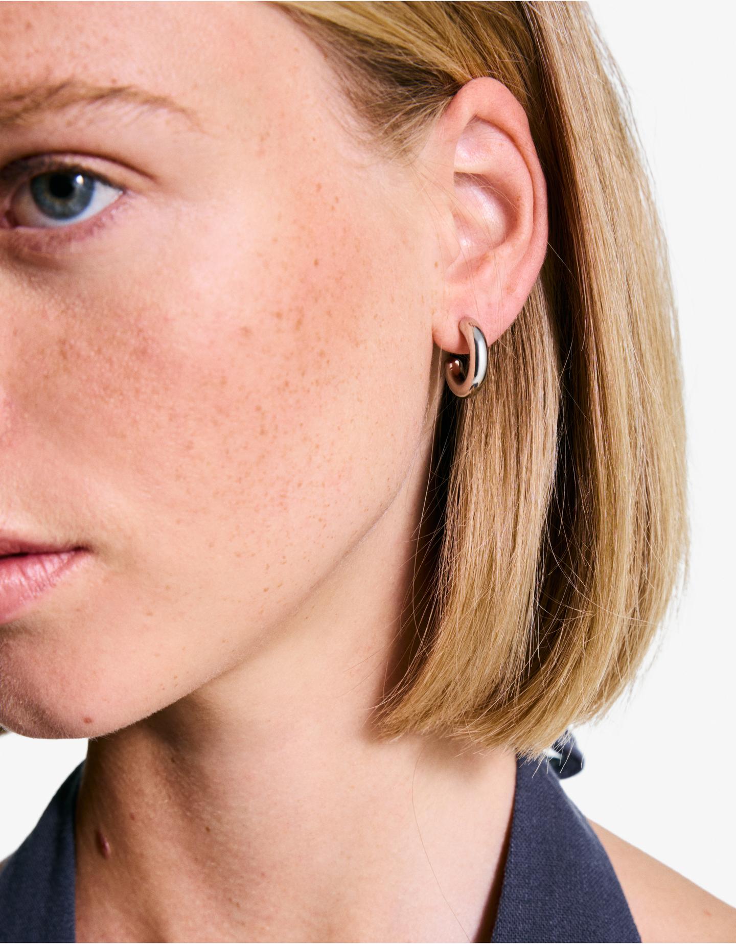 Bershka zestaw 9 kolczyków srebrny