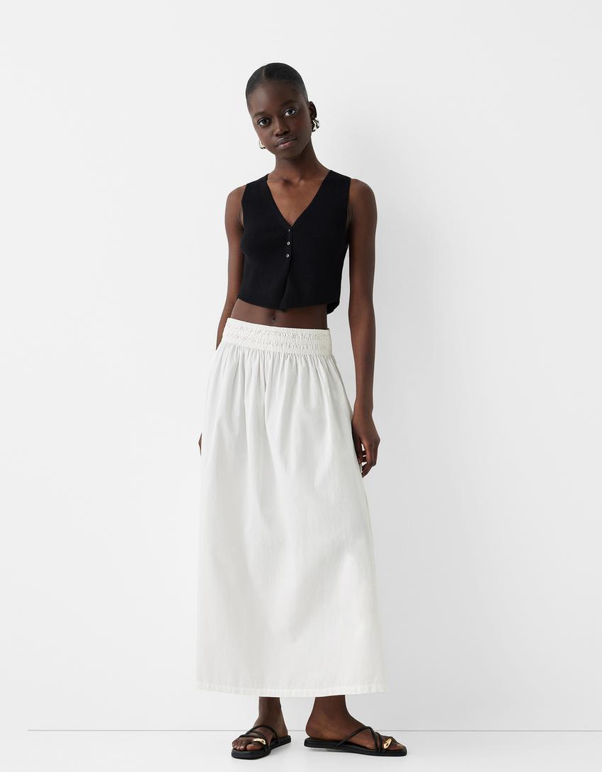 Knitted V-neck vest-Black-3