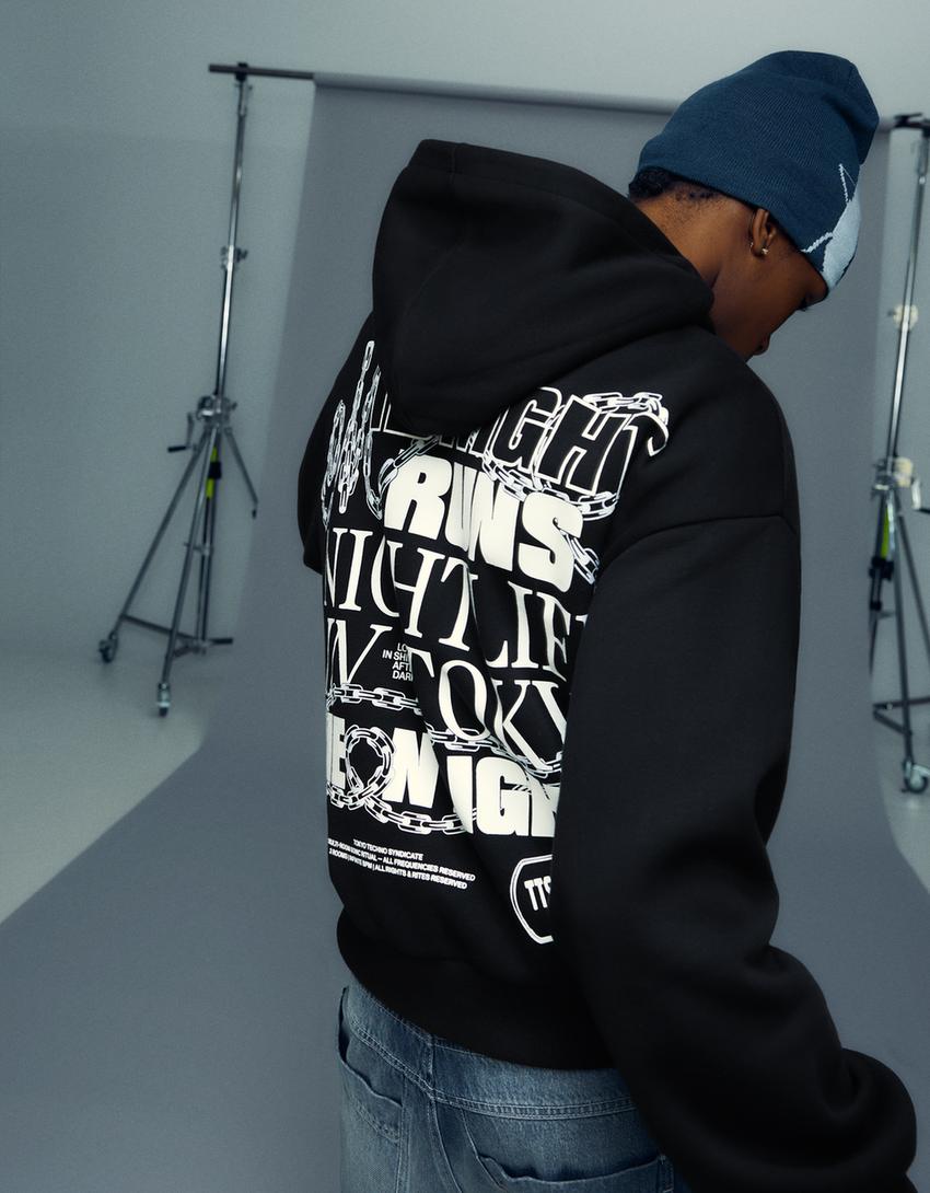 هودي بطبعة-أسود