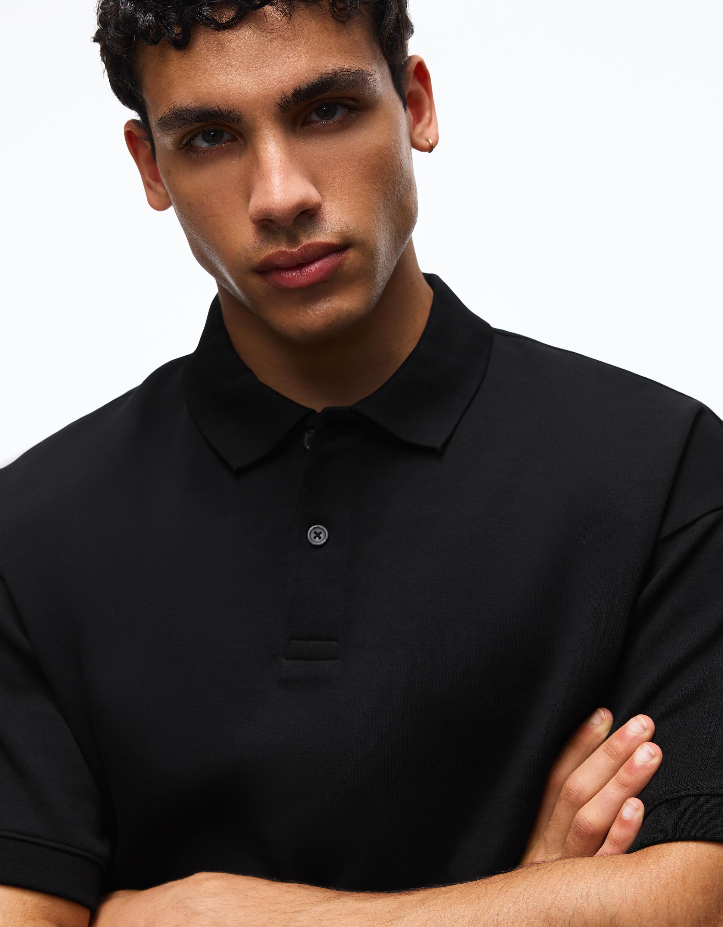Short sleeve polo shirt — Black