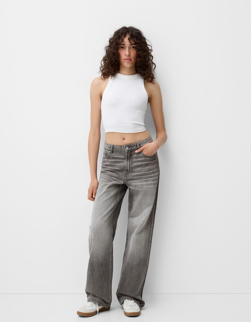 Grey Jean Cargo Femme Bershka Jean Baggy Femme Bershka Pantalon