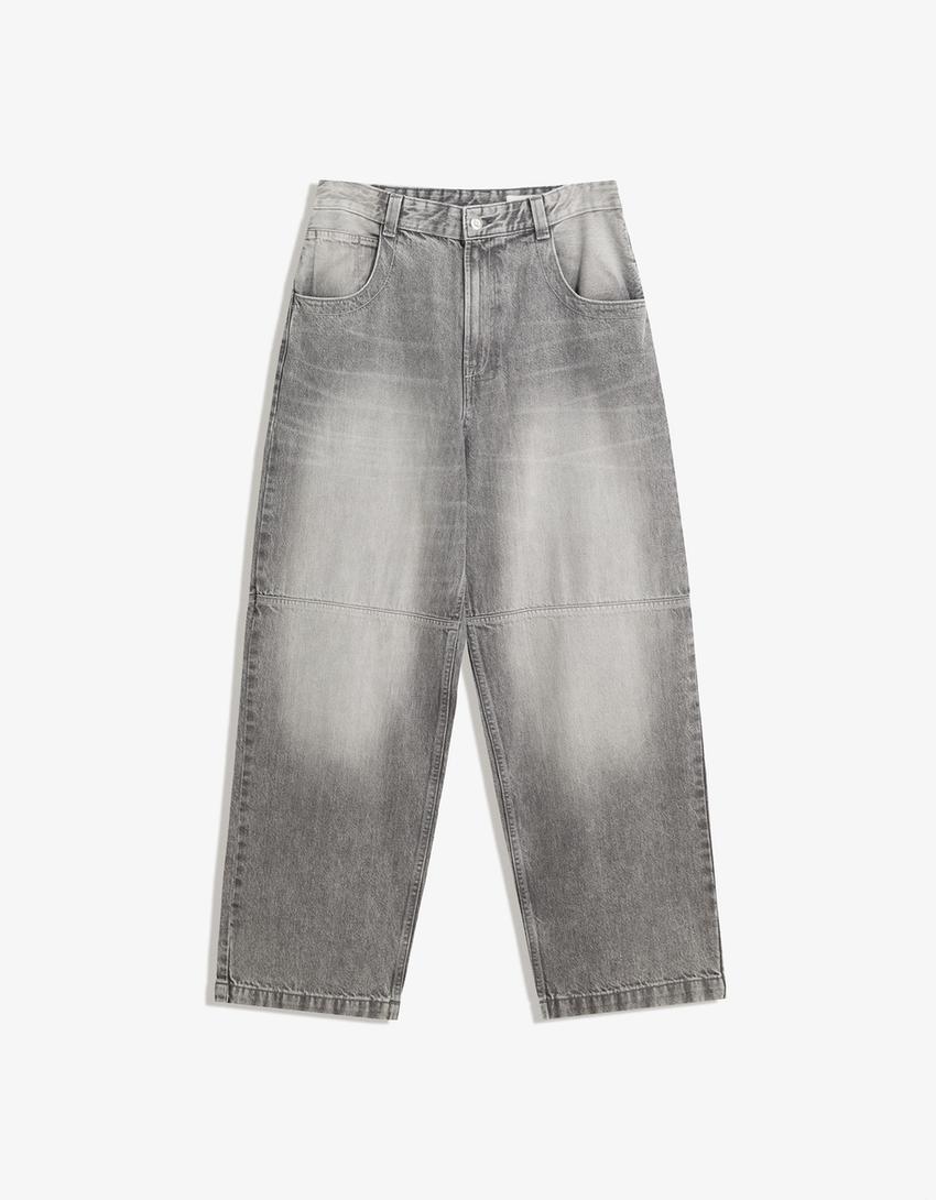 Blugi super baggy-Gri-3