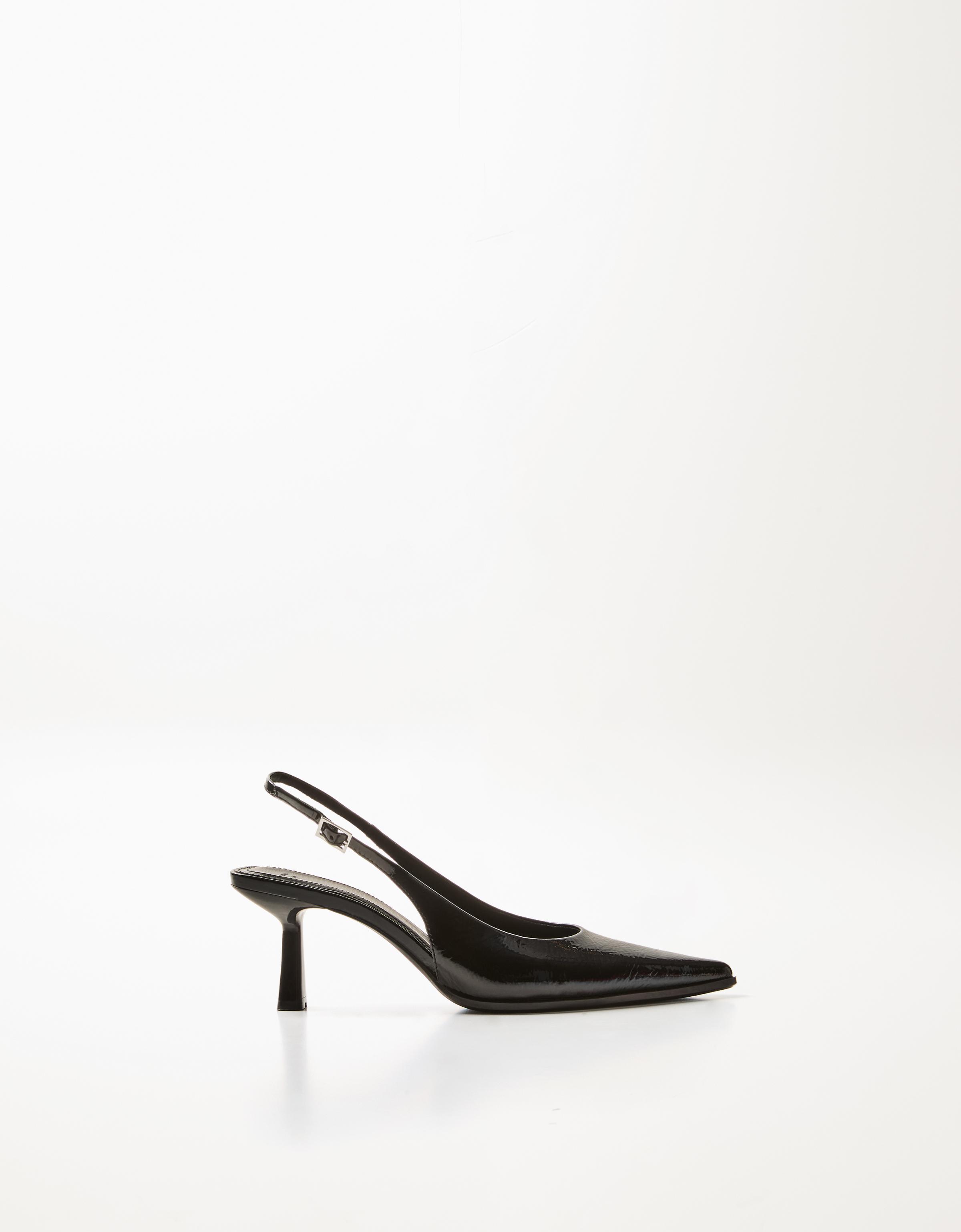 Backless kitten-heel shoes — BLACK