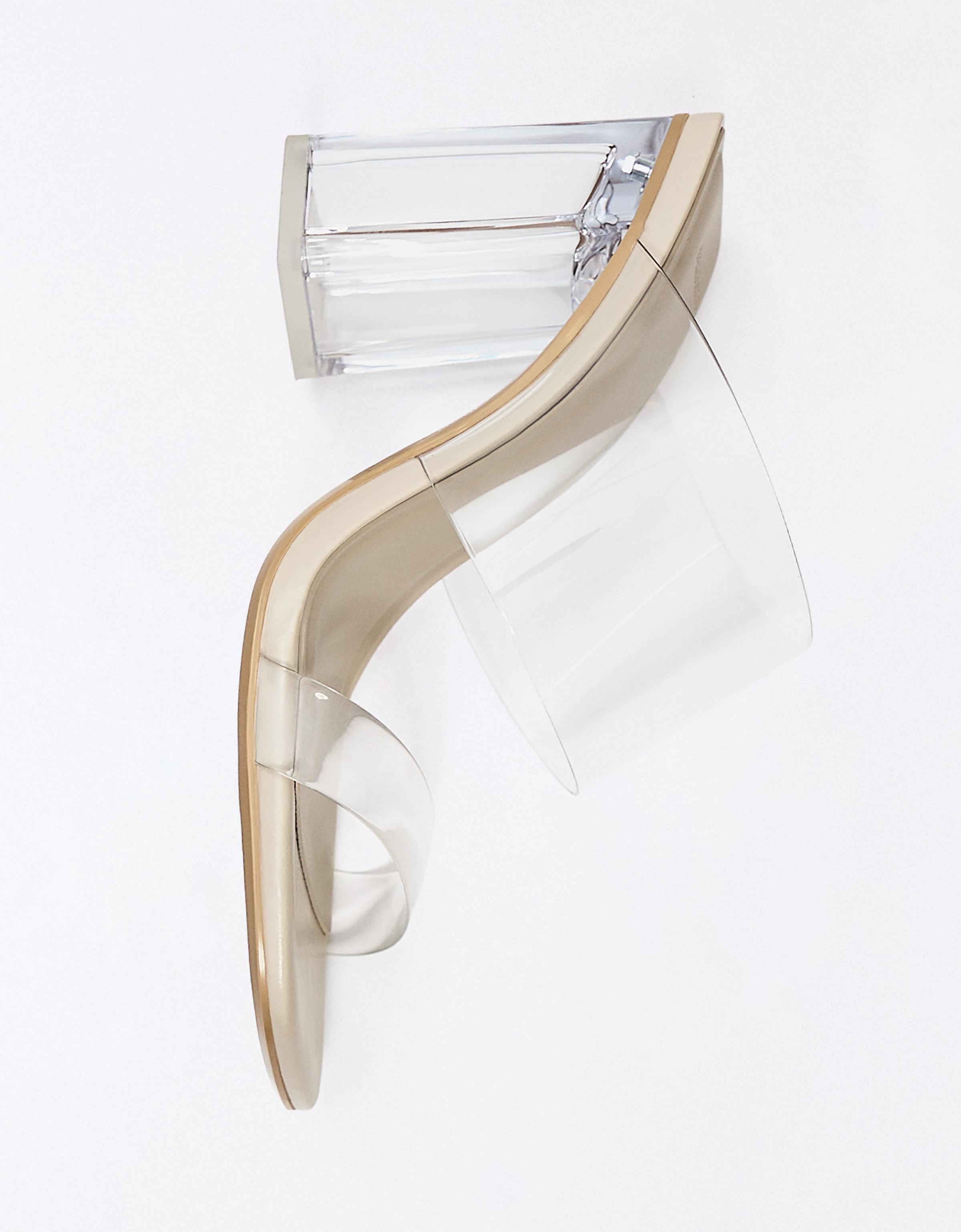 Vinyl heeled sandals — Sheer