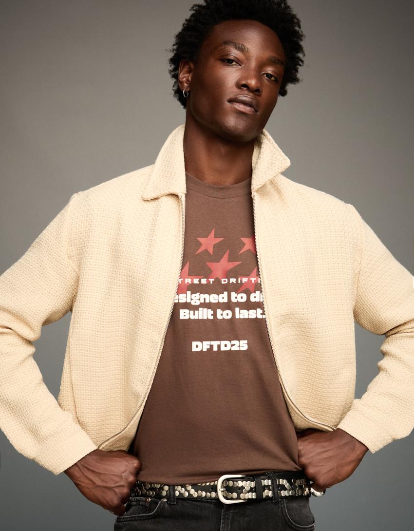 Rustic boxy fit jacket-Camel