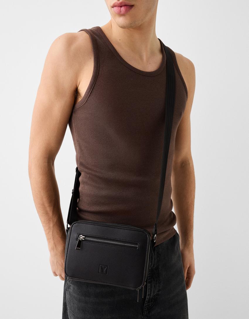 Bolso crossbody cremallera-Negro-3