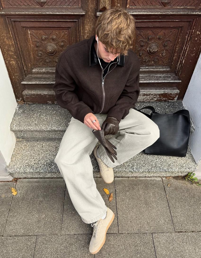 Jeans super baggy fit-Cinza