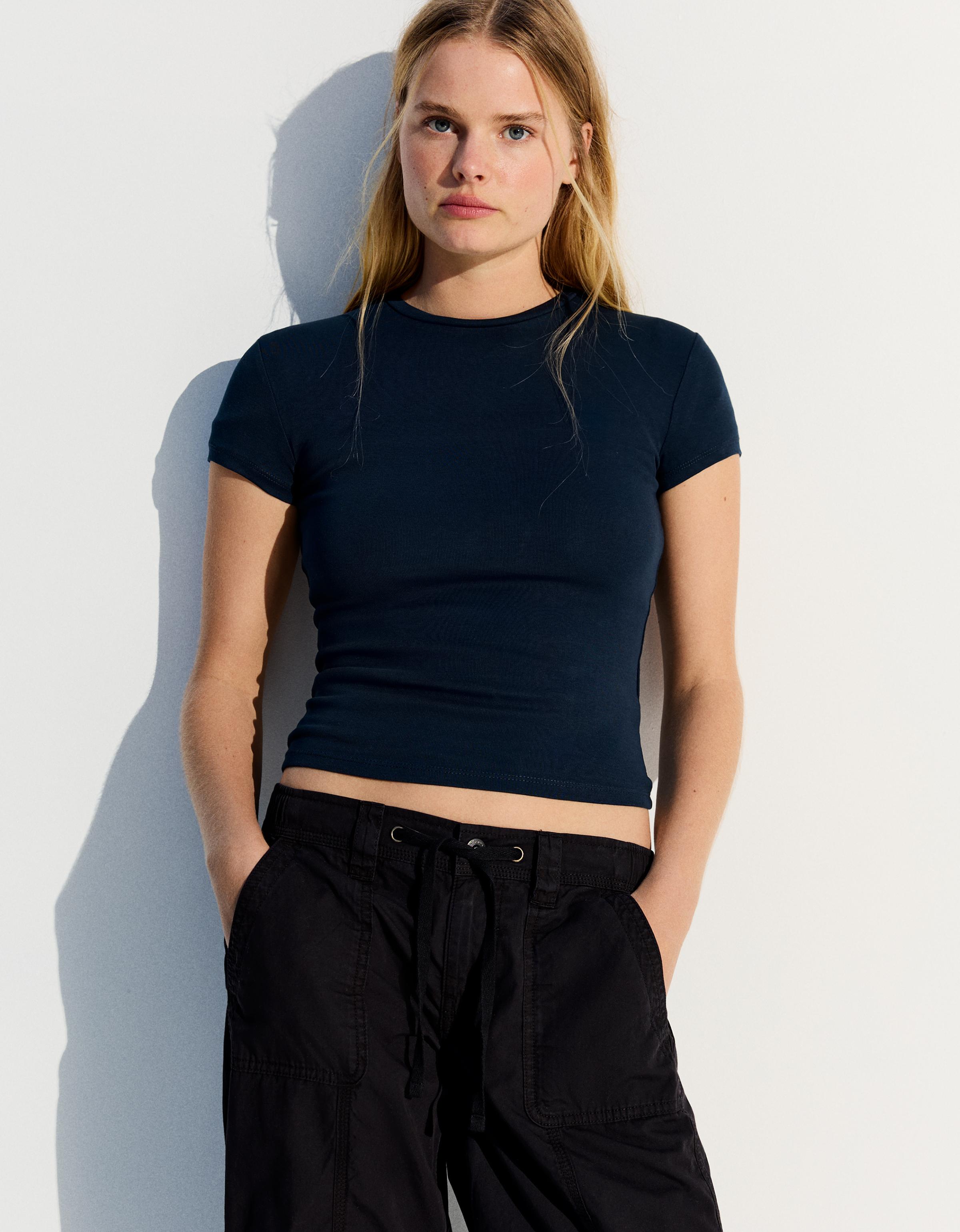 Short sleeve round neck T-shirt — Navy