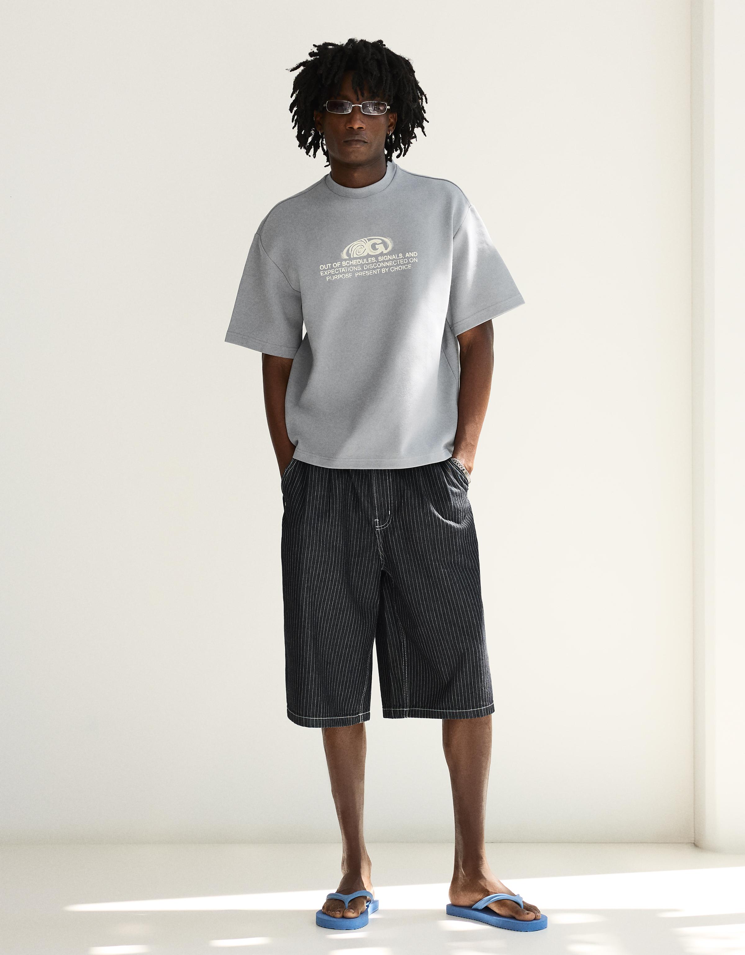 Relaxed fit printed T-shirt — Grey
