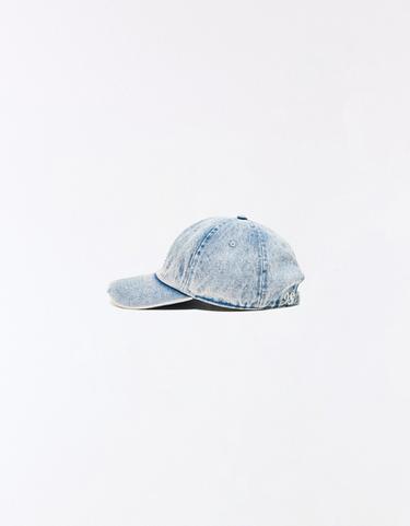 Denim star embroidered cap — White 3
