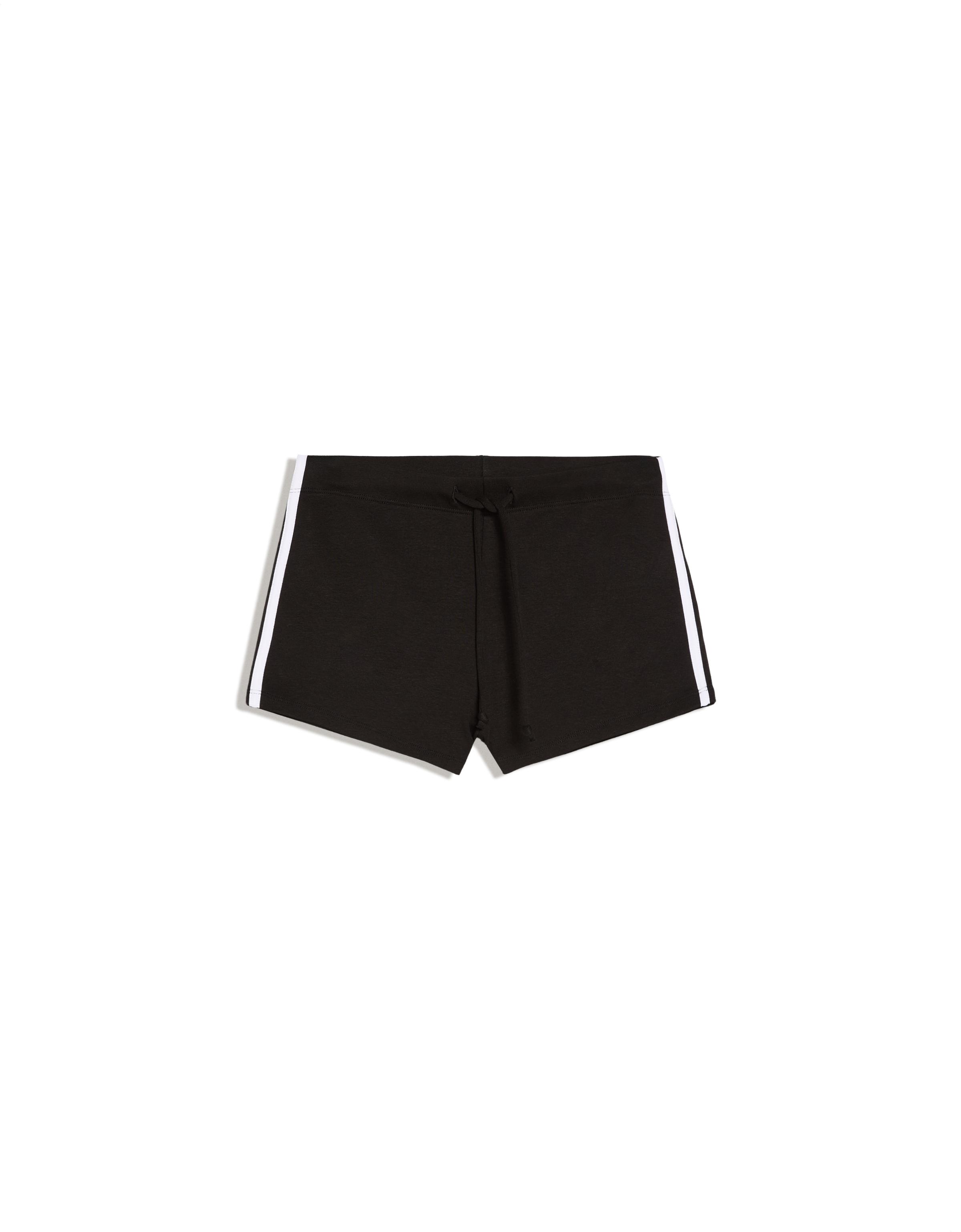 Mini shorts with side stripes — Black