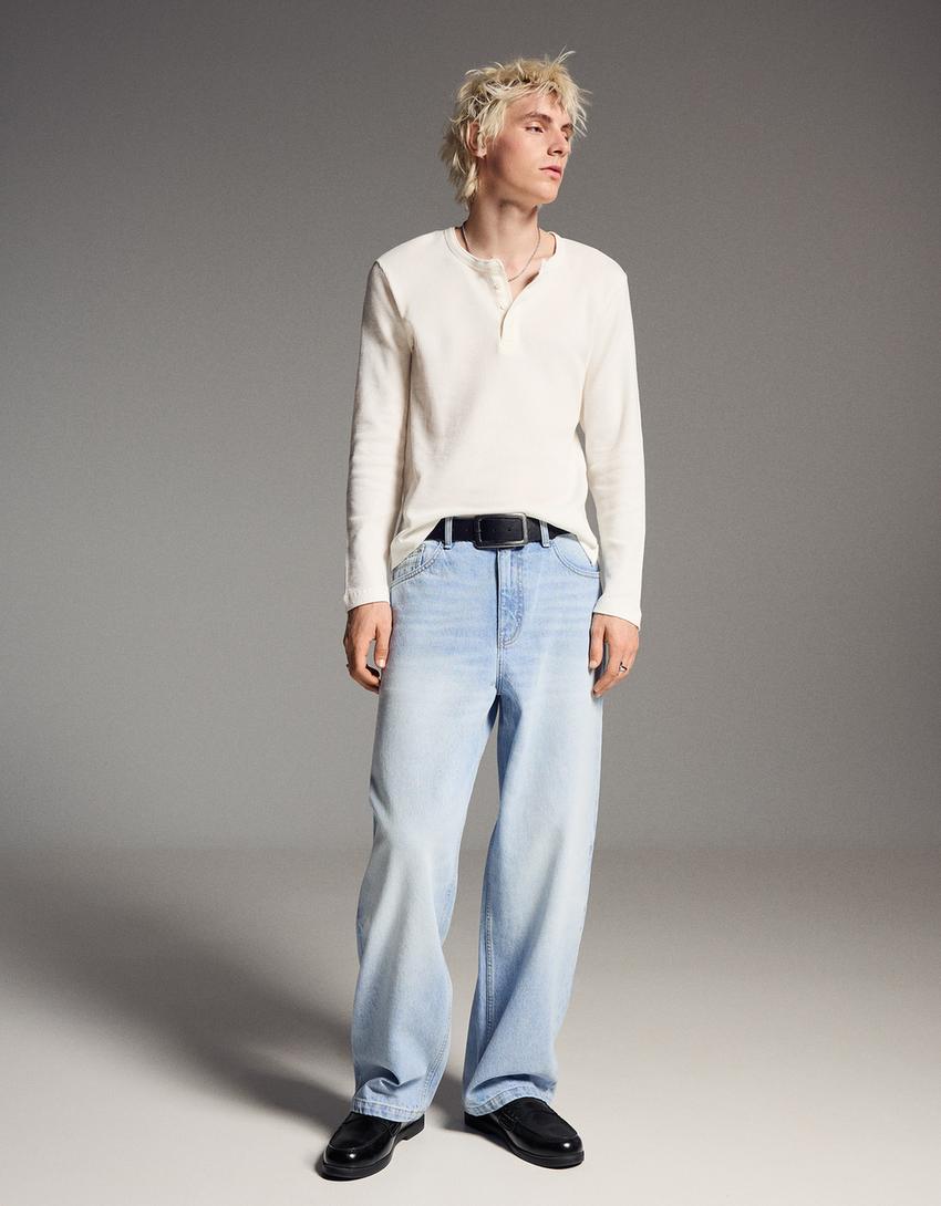 Jeans super baggy-Azul claro