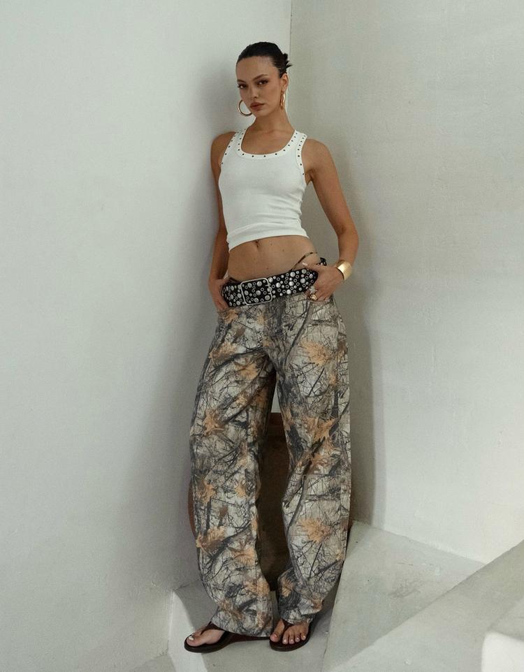 Pantalón barrel print