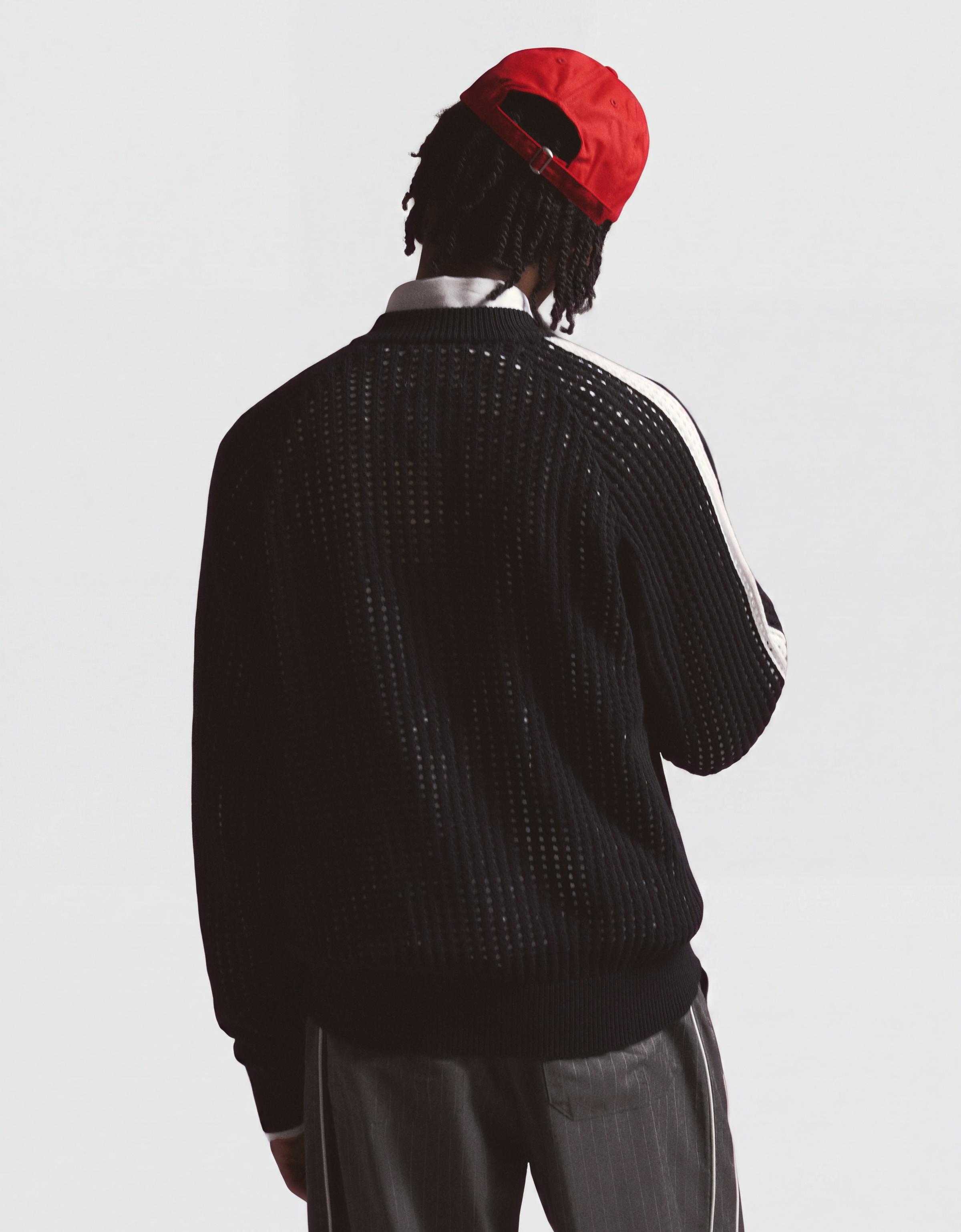 Retro mesh zip-up jacket — Black