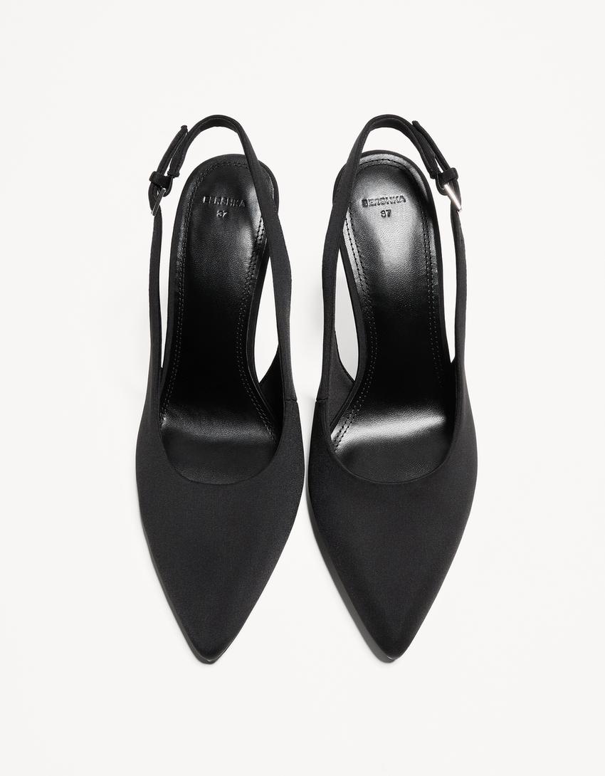 Højhælede slingback-sko-SORT