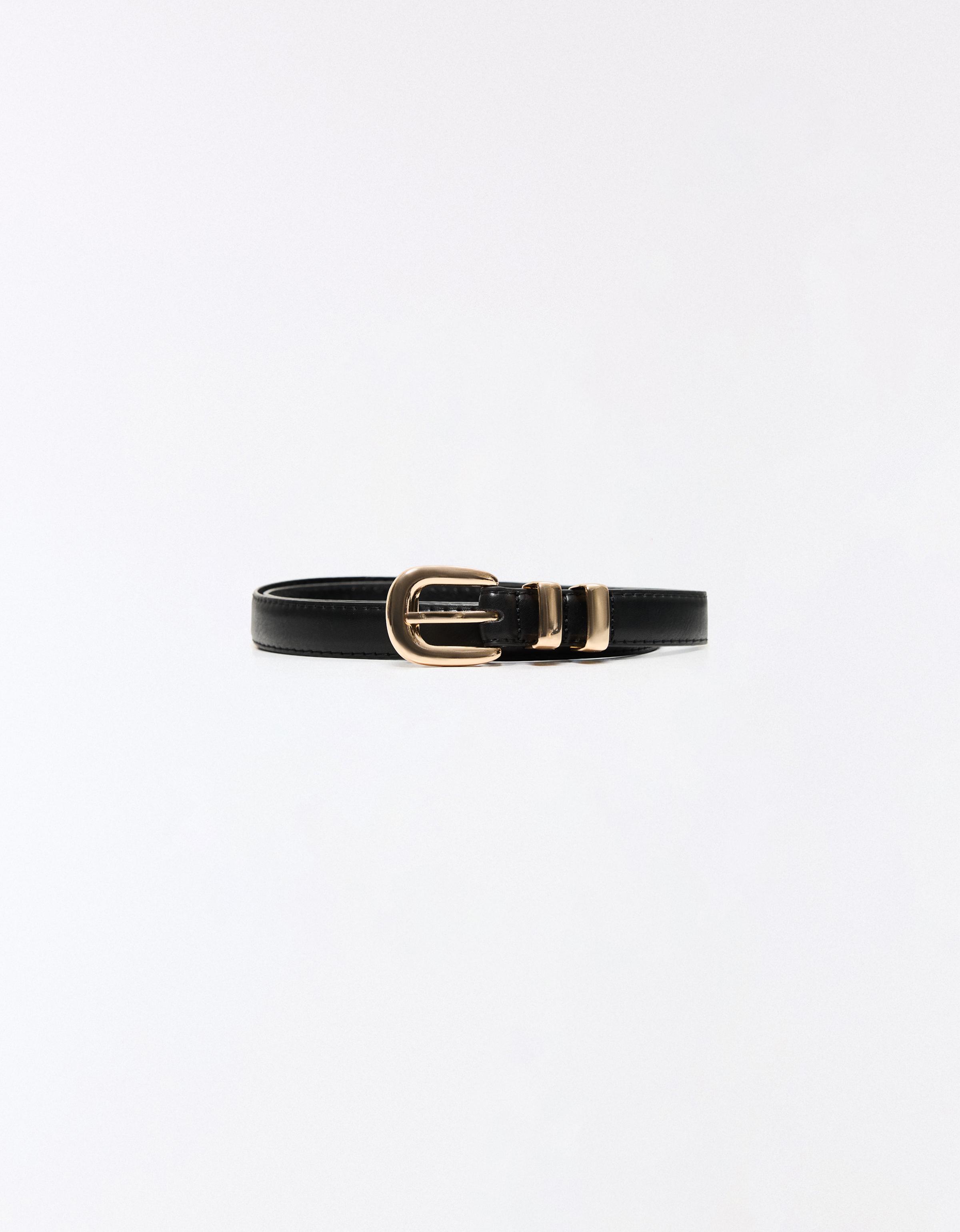 Thin belt with buckle — Black