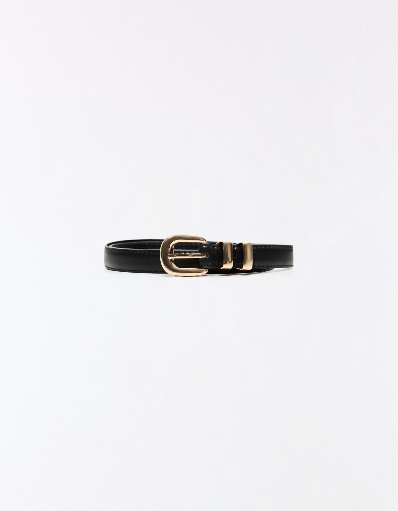 Thin belt with buckle — Black