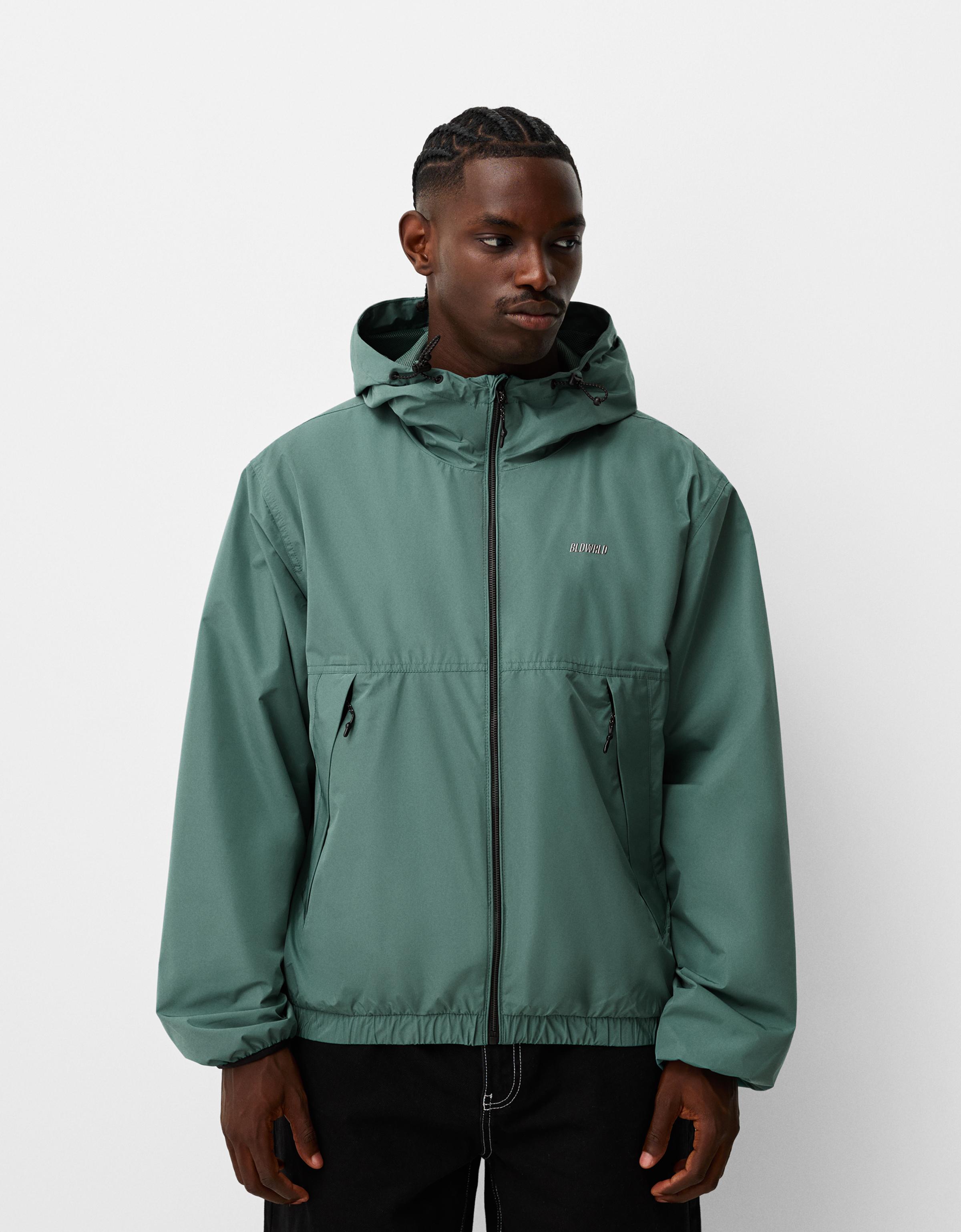 Hooded technical jacket Jackets and coats Men Bershka