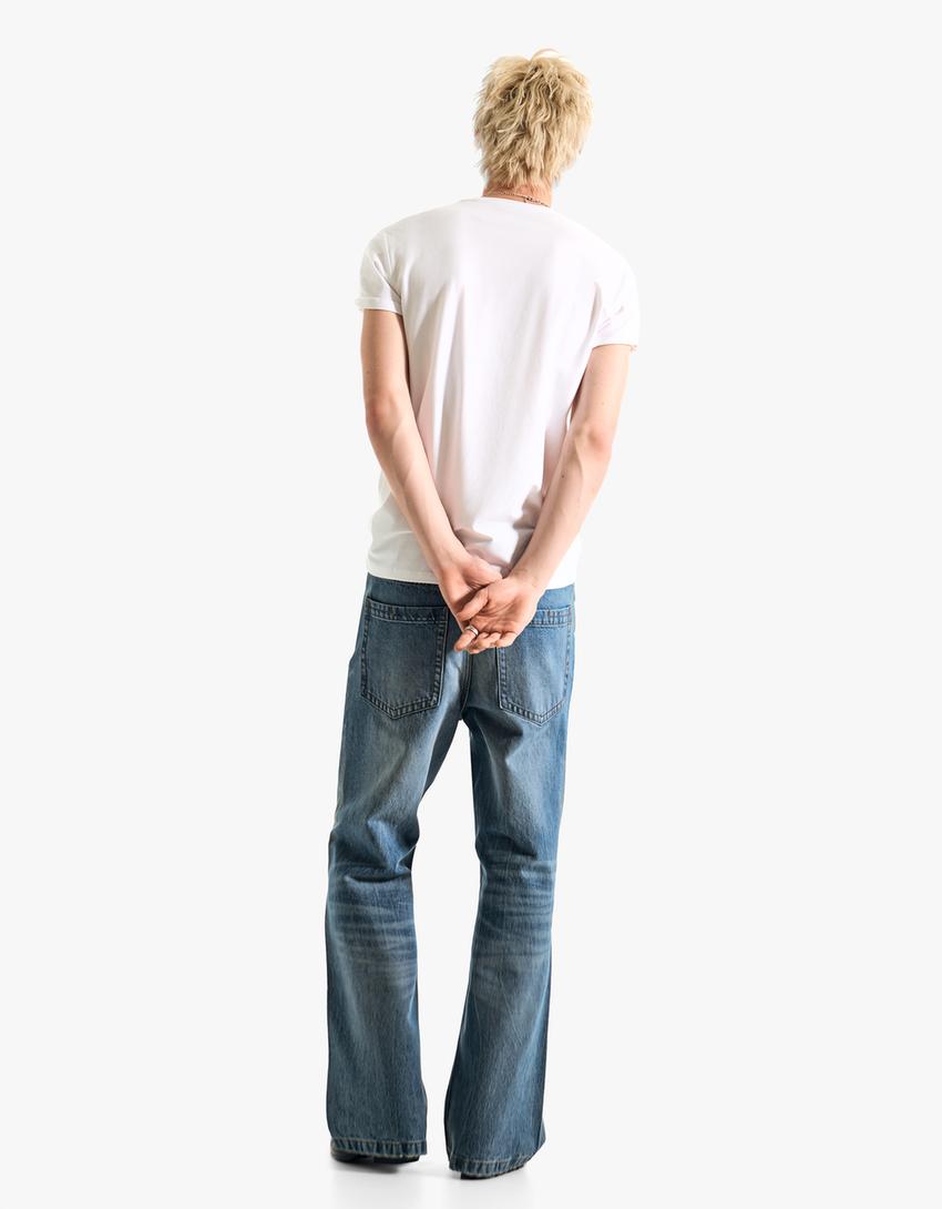 Baggy fit flare fit jean-Açık mavi