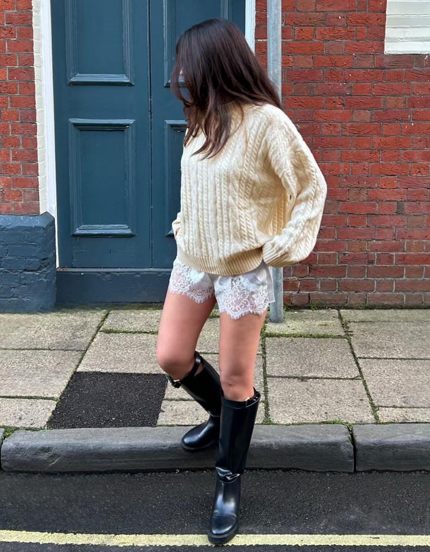 Braided jumper-Cream