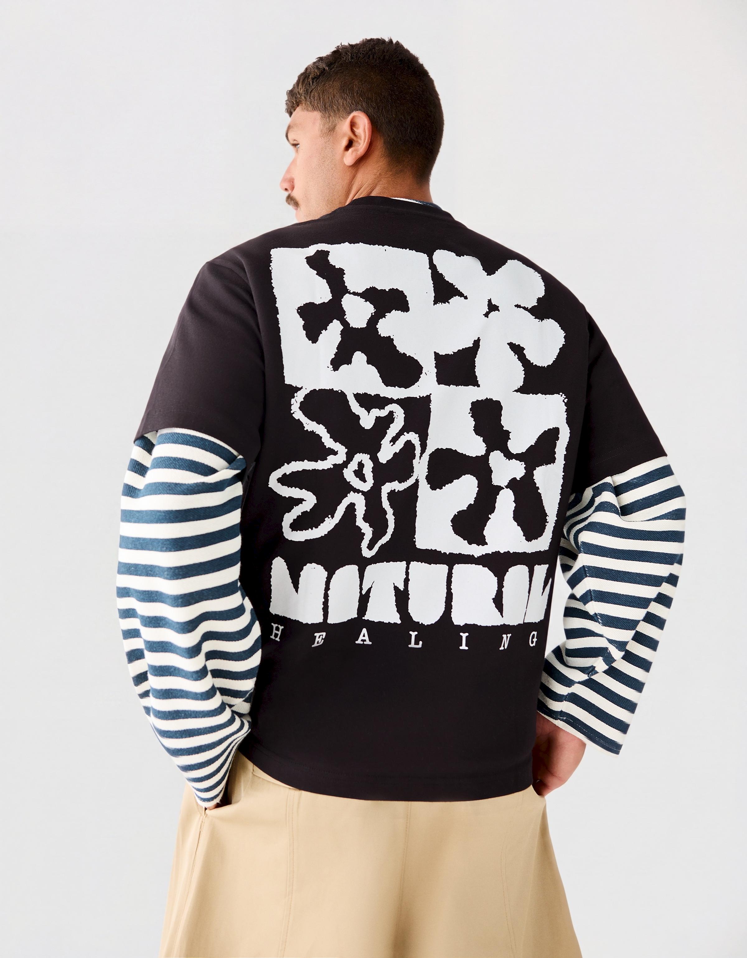 Short sleeve print T-shirt — Black